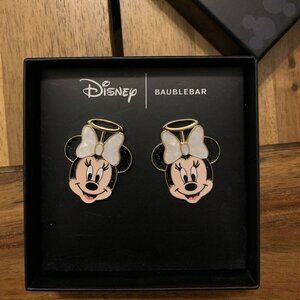 Disney x BaubleBar Minnie Mouse Angel Earrings In Orginal Box NEW